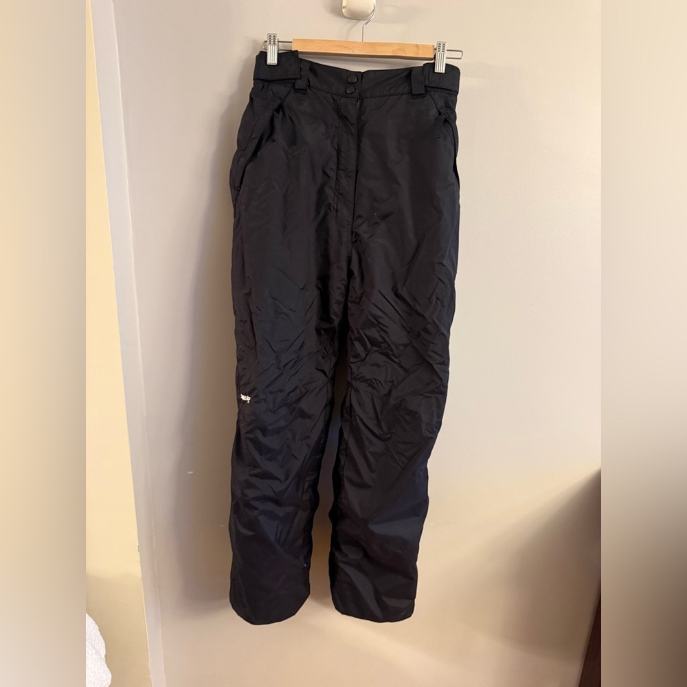 Vintage Skigear Black Snow Ski Pants Womens Small Insulated Waterproof Winter